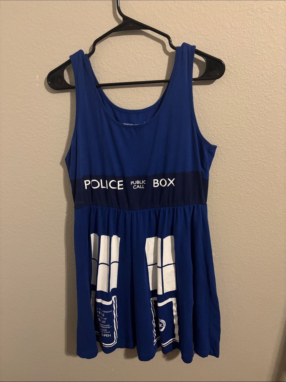 Her Universe Tardis 'Police Public Call Box' Blue Sleeveless Skater Dress